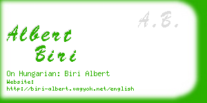 albert biri business card